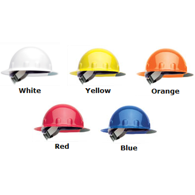 FIBRE-METAL E1RW03A000 SuperEight Orange HDPE 8-Point Ratcheting Suspension Full Brim Hardhat